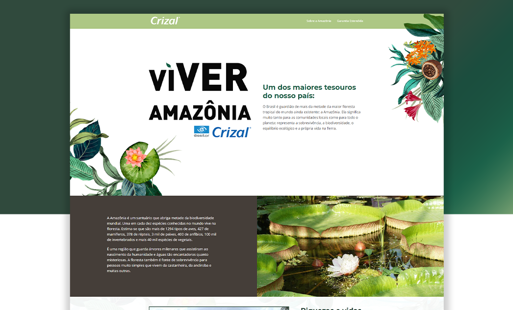 Landing Page Viver Amazonia