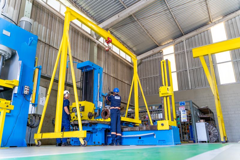 Estrutura industrial da TechBrax, empresa de usinagem e caldeiraria atendida pela Agência Titânio